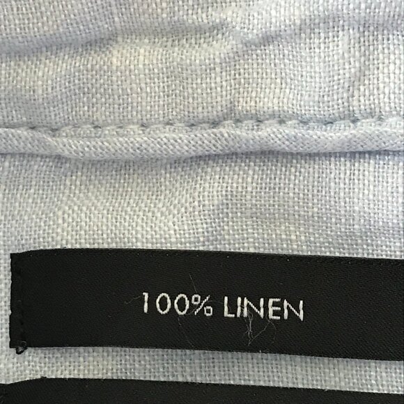 Tahari 100% Linen Top Women S Blue Button Up Pocket Long Sleeve Collared 17035 - Picture 11 of 15